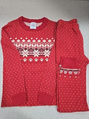 Hanna Andersson Red Fair Isle Thermal Pajama Set